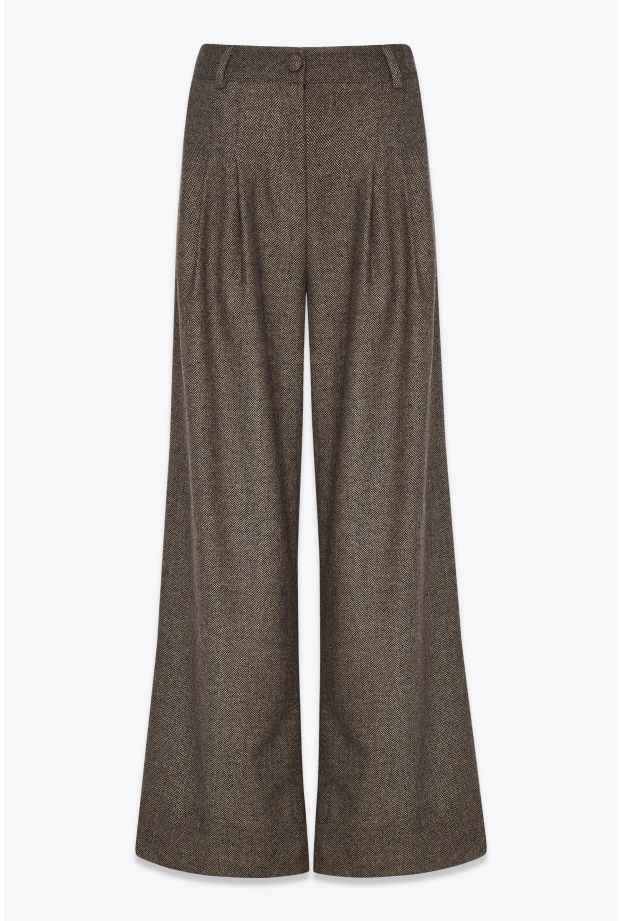 Product Image: OVERSIZED PANTS IN HERRINGBONE WOOL WITH TWO MAJESTAET SIGNATURE POCKETS