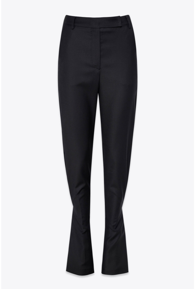 Product Image: PINTUCK DETAIL FLARED PANTS IN EXTRA FINE WOOL