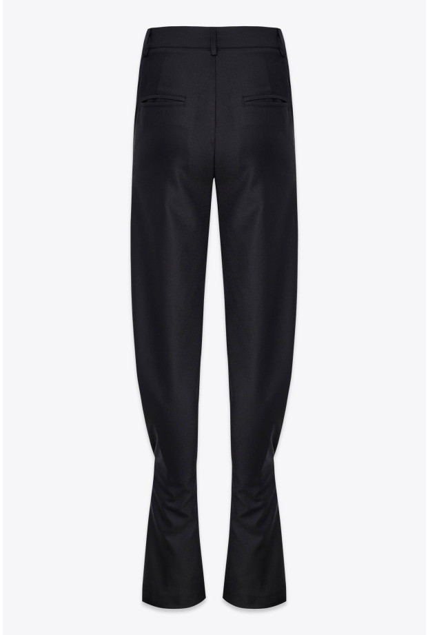 Product Image: PINTUCK DETAIL FLARED PANTS IN EXTRA FINE WOOL