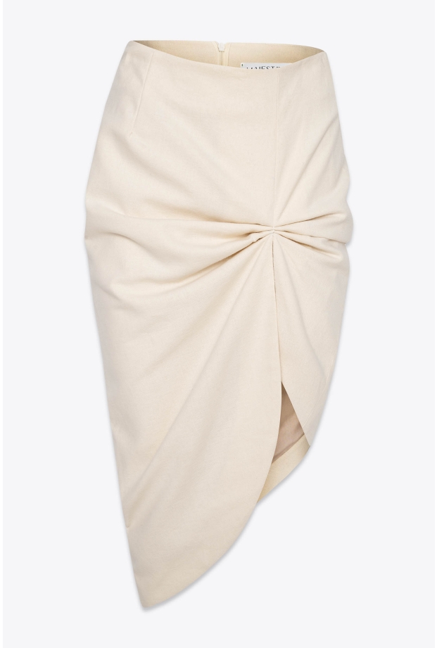 Product Image: ASSYMETRICAL PENCIL SKIRT WITH PINTUCK FRONT DETAIL