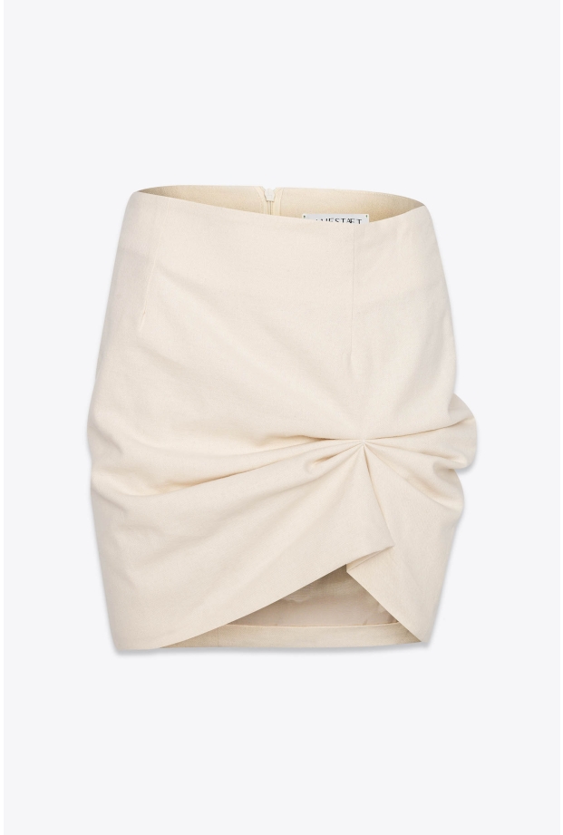 Product Image: ASSYMETRICAL MINI SKIRT WITH PINTUCK FRONT DETAIL