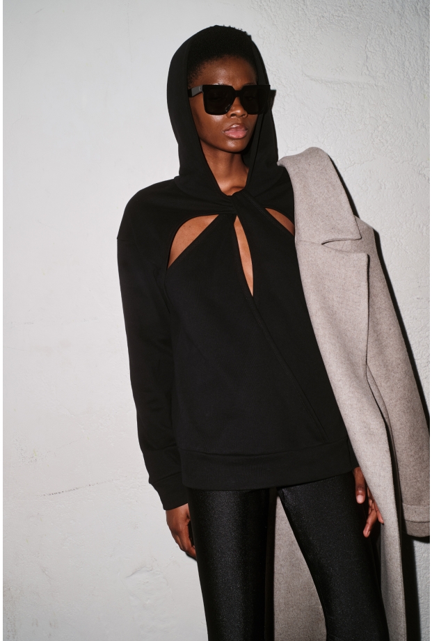 Product Image: CUT-OUT HOODED SWEATER