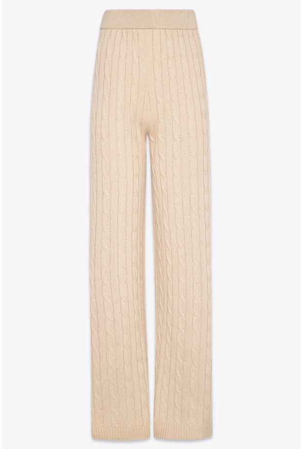 Product Image: CABLE-KNIT SWEATER PANTS IN CASHMERE