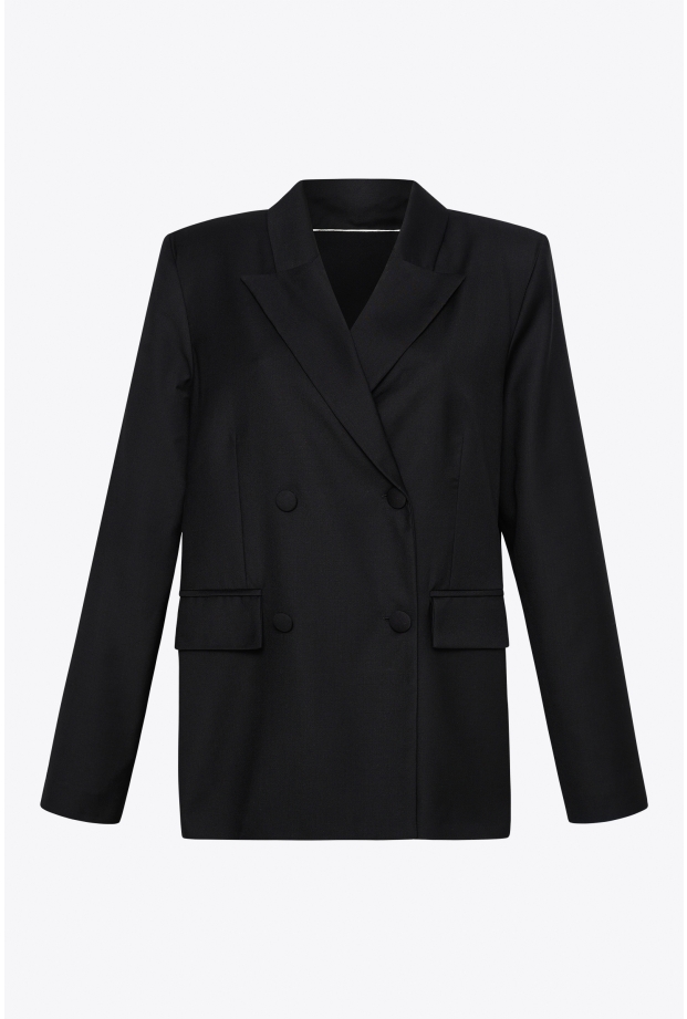 Product Image: DOUBLE BREASTED JACKET EXTRA FINE WOOL WITH OPEN BACK