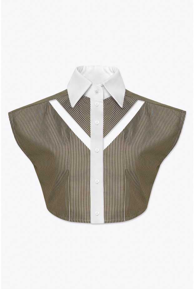 Product Image: CROPPED SHIRT IN STRIPED COTTON POPLIN
