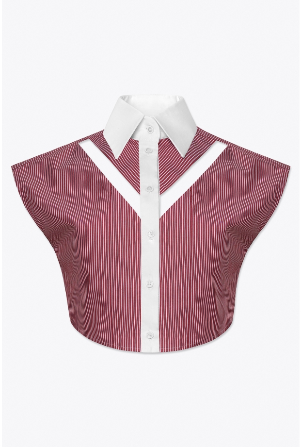 Product Image: CROPPED SHIRT IN STRIPED COTTON POPLIN