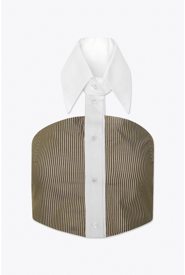 Product Image: STRAPLESS SHIRT IN STRIPED COTTON POPLIN